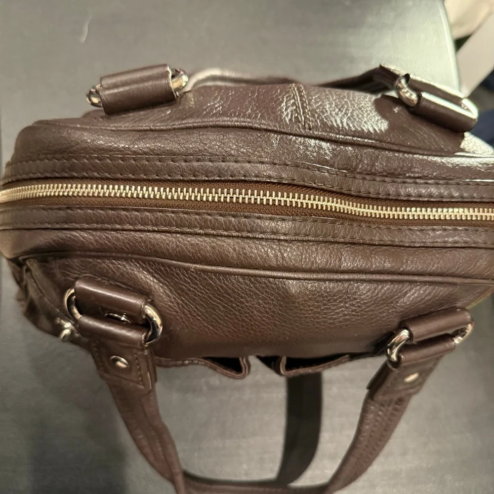 Pelle Studio Brown Leather Satchel Textured Genuine Leather Handbag